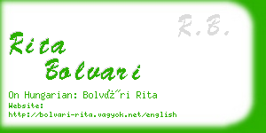 rita bolvari business card